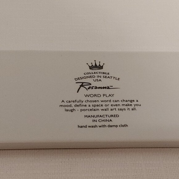 ROSANNA Word Play Monsieur Porcelain Wall Sign BNWT Barber Shop Man Cave French - Picture 6 of 7